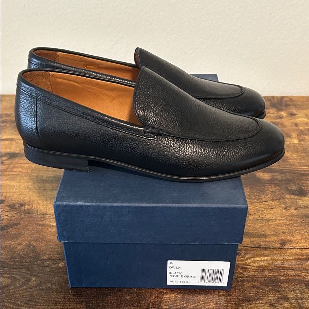 Jack Erwin Black Pebble Leather Penny Loafer